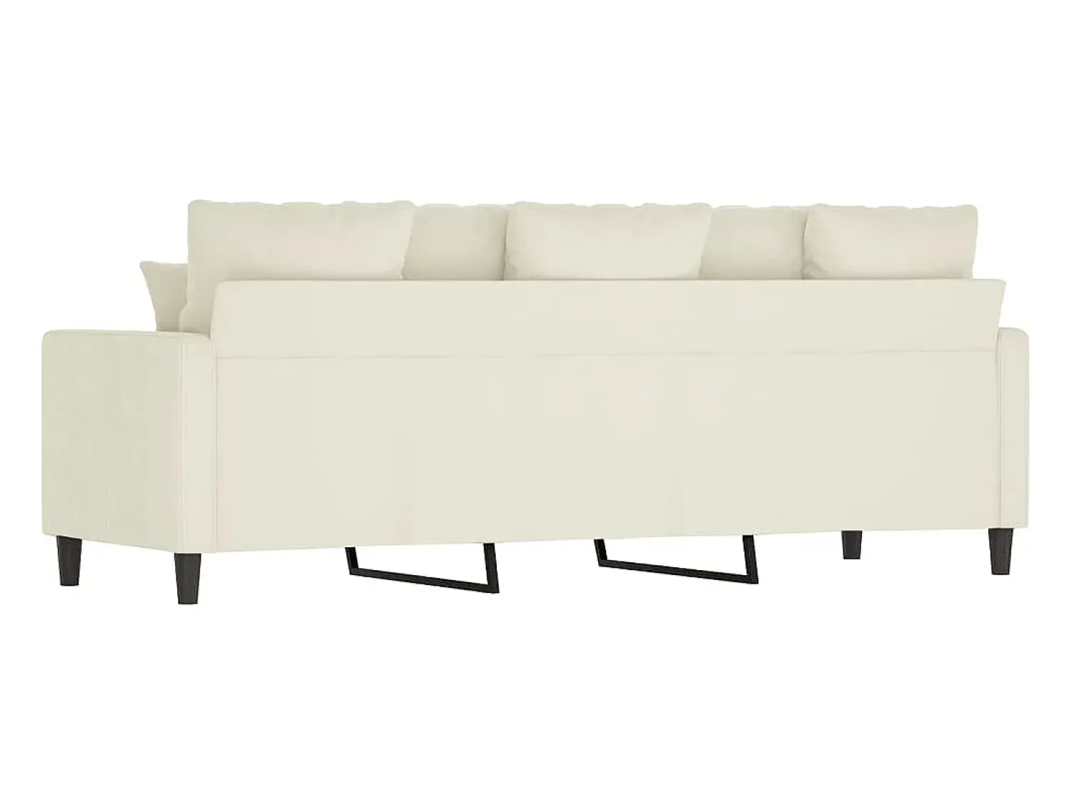 Best Sofá de 3 lugares 180 cm veludo cor PT243846 Creme