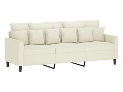 Best Sofá de 3 lugares 180 cm veludo cor PT243846 Creme