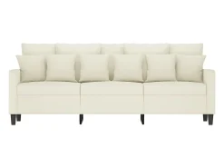 Best Sofá de 3 lugares 180 cm veludo cor PT243846 Creme