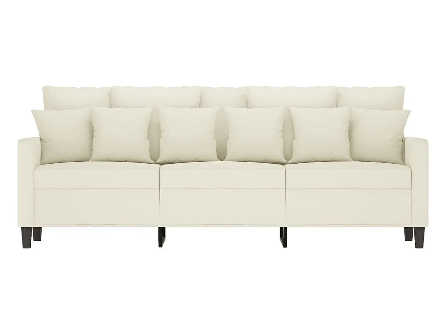 Best Sofá de 3 lugares 180 cm veludo cor PT243846 Creme