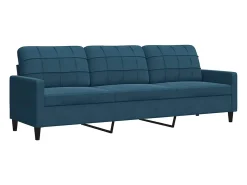 Online vidaxl Sofá de 3 lugares 210 cm veludo Azul