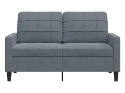 Sofá de 2 lugares 120 cm veludo cinza-escuro PT753637^ Sofá