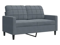 Sofá de 2 lugares 120 cm veludo cinza-escuro PT753637^ Sofá