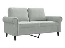 vidaxl Sofá de 2 lugares 120 cm veludo -claro Cinzento