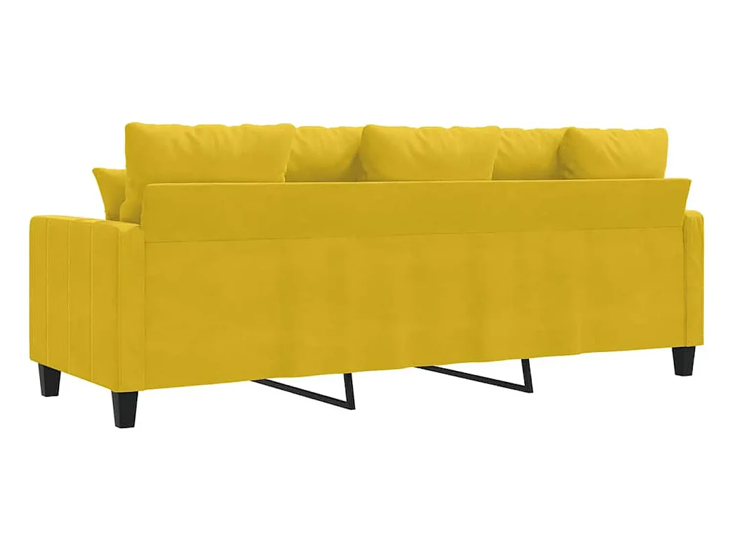 Sofá|vidaxl Sofá de 3 lugares 180 cm veludo Amarelo