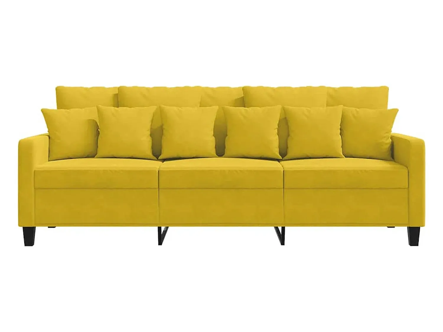 Sofá|vidaxl Sofá de 3 lugares 180 cm veludo Amarelo