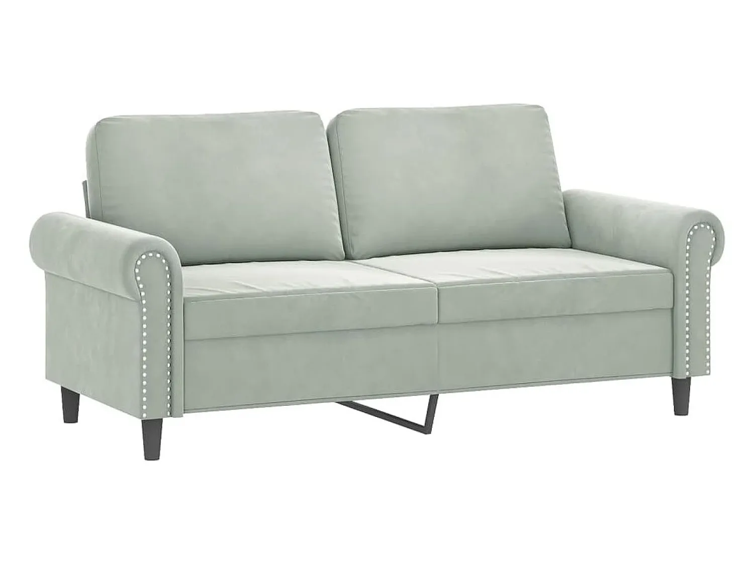 Sofá* Sofá de 2 lugares 140 cm veludo cinza-claro PT161064 Cinzento claro