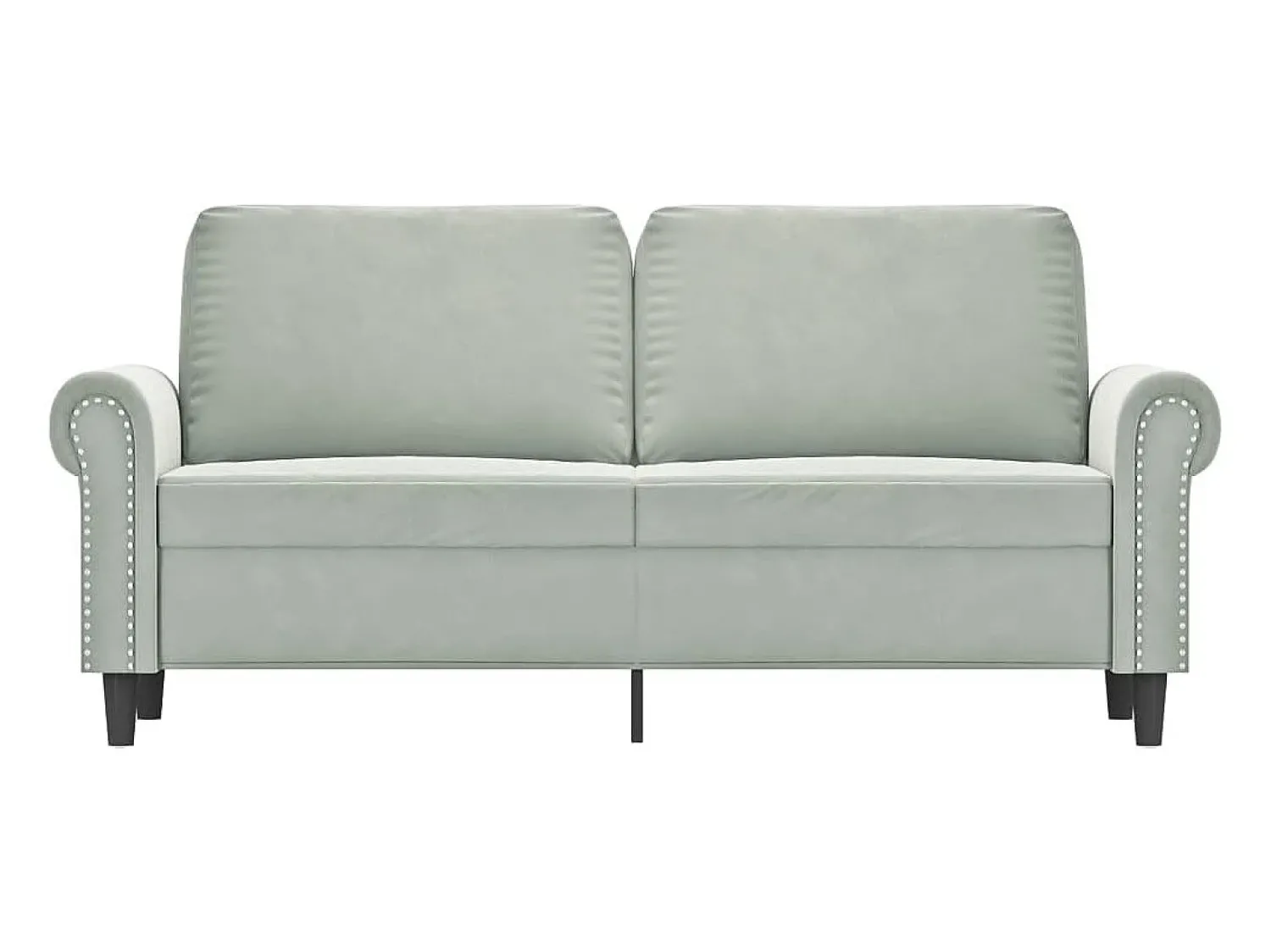 Sofá* Sofá de 2 lugares 140 cm veludo cinza-claro PT161064 Cinzento claro