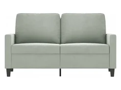 Sofá de 2 lugares 120 cm veludo cinzento-claro PT722367^ Sofá