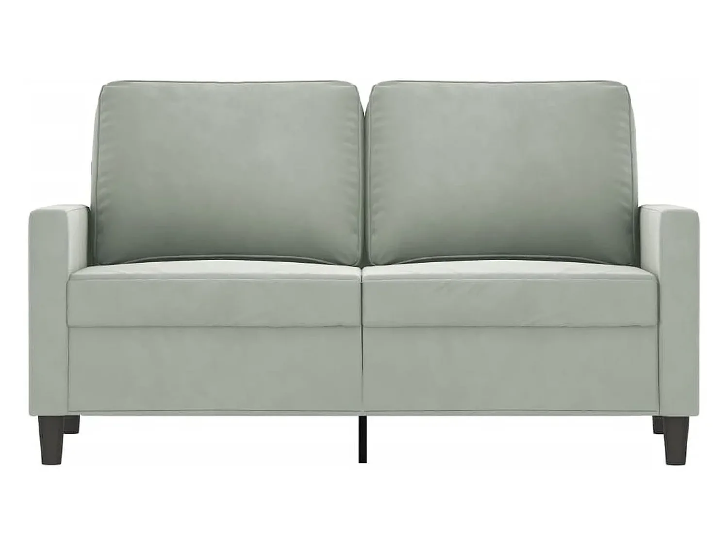Sofá de 2 lugares 120 cm veludo cinzento-claro PT722367^ Sofá