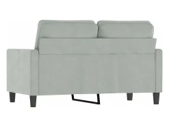 Sofá de 2 lugares 120 cm veludo cinzento-claro PT722367^ Sofá