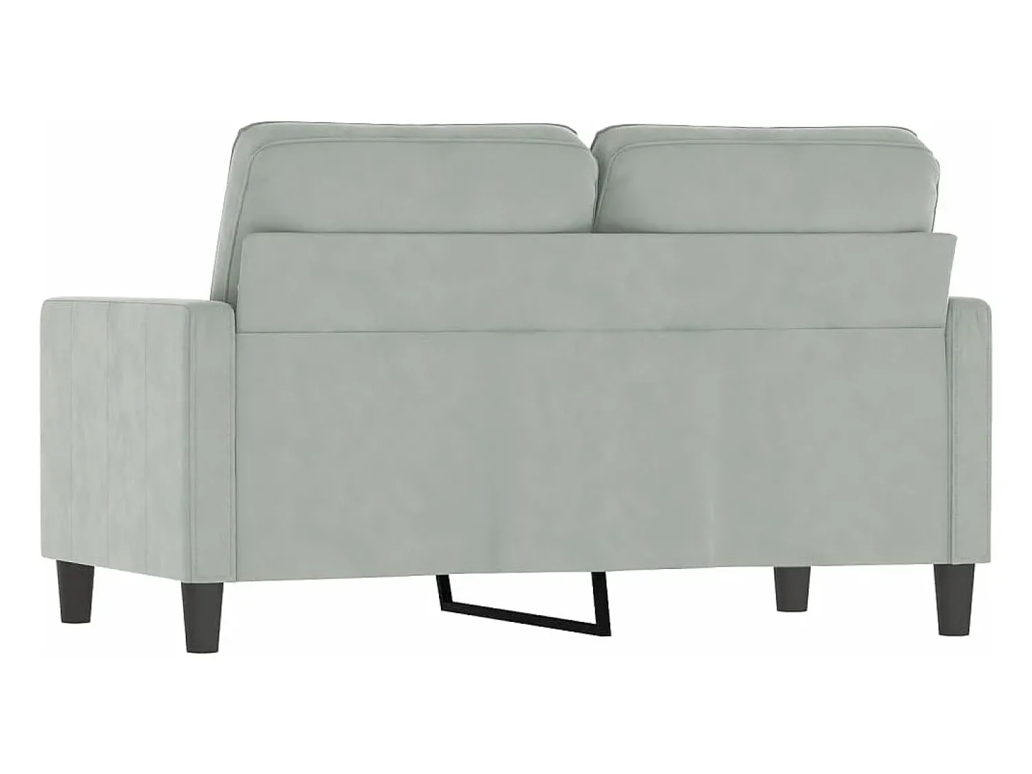 Sofá de 2 lugares 120 cm veludo cinzento-claro PT722367^ Sofá