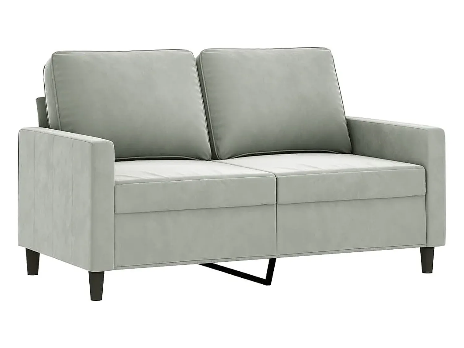Sofá de 2 lugares 120 cm veludo cinzento-claro PT722367^ Sofá