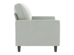 Sofá de 2 lugares 120 cm veludo cinzento-claro PT722367^ Sofá