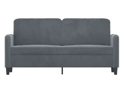 Sofá de 2 lugares 140 cm veludo cinza-escuro PT305615^ Sofá