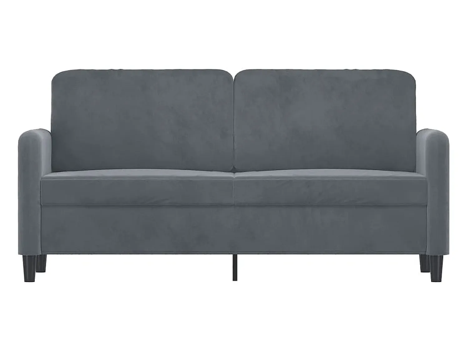 Sofá de 2 lugares 140 cm veludo cinza-escuro PT305615^ Sofá