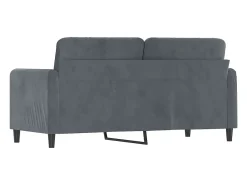 Sofá de 2 lugares 140 cm veludo cinza-escuro PT305615^ Sofá