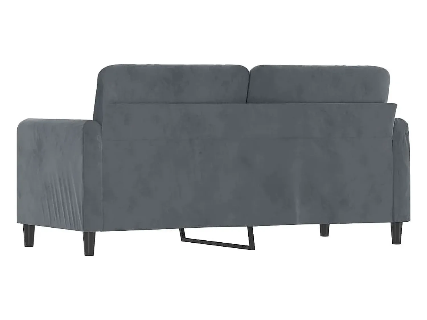 Sofá de 2 lugares 140 cm veludo cinza-escuro PT305615^ Sofá