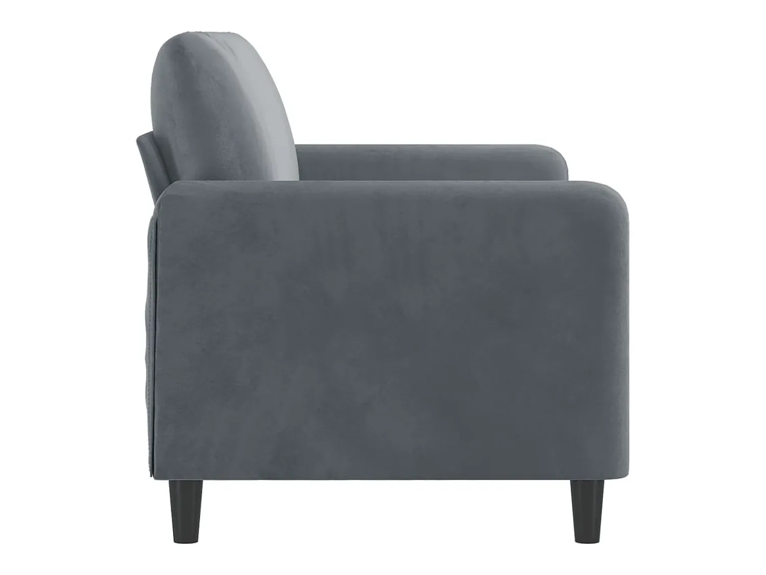 Sofá de 2 lugares 140 cm veludo cinza-escuro PT305615^ Sofá