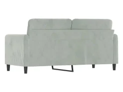 Best Sofá de 2 lugares 140 cm veludo cinza-claro PT671668 Cinzento claro