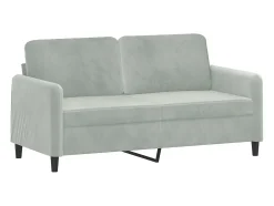 Best Sofá de 2 lugares 140 cm veludo cinza-claro PT671668 Cinzento claro