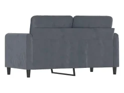 Sofá de 2 lugares 120 cm veludo cinza-escuro PT446366^ Sofá