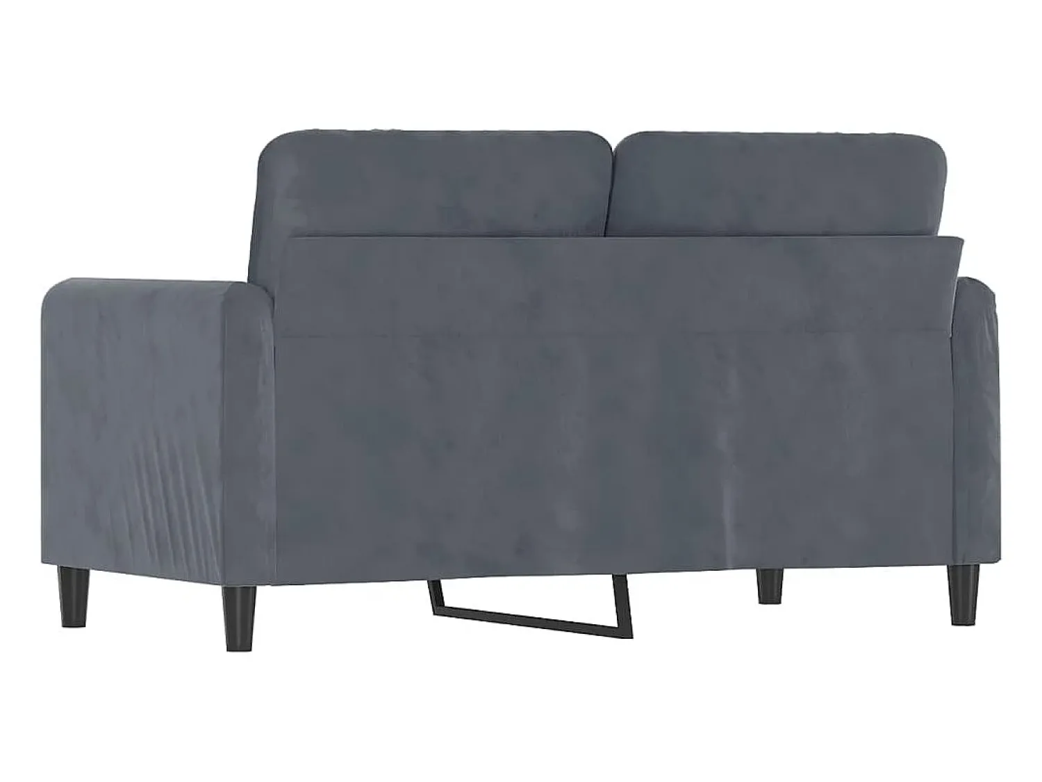 Sofá de 2 lugares 120 cm veludo cinza-escuro PT446366^ Sofá