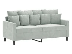 Sofá de 2 lugares 140 cm veludo cinza-claro PT684920^ Sofá