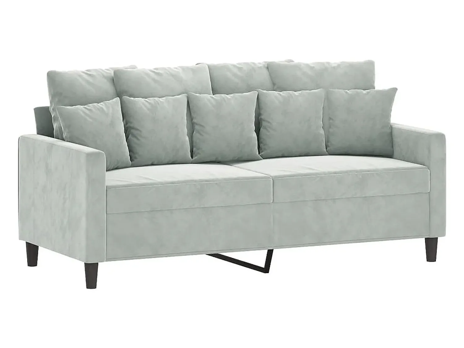 Sofá de 2 lugares 140 cm veludo cinza-claro PT684920^ Sofá