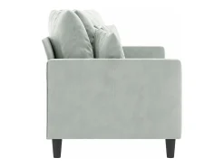Sofá de 2 lugares 140 cm veludo cinza-claro PT684920^ Sofá
