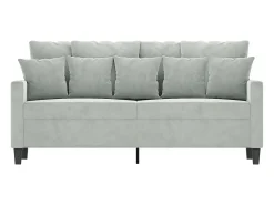 Sofá de 2 lugares 140 cm veludo cinza-claro PT684920^ Sofá