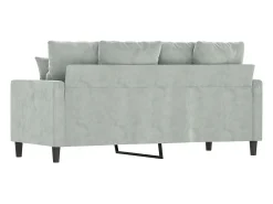 Sofá de 2 lugares 140 cm veludo cinza-claro PT684920^ Sofá
