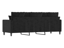 Sofá|vidaxl Sofá de 3 lugares 180 cm veludo Preto