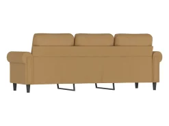 Sofá| Sofá de 3 lugares 180 cm veludo PT386853 Castanho