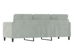 Sofá* Sofá de 3 lugares 180 cm veludo cinzento-claro PT128424 Cinzento claro