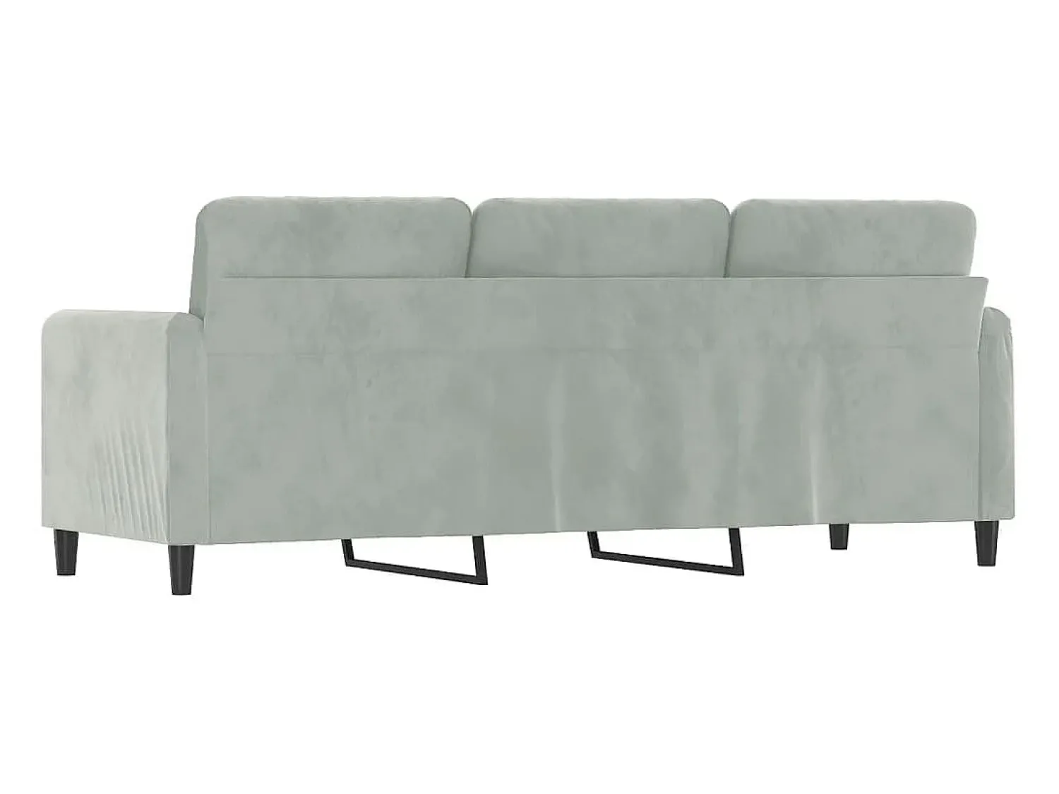 Sofá* Sofá de 3 lugares 180 cm veludo cinzento-claro PT128424 Cinzento claro
