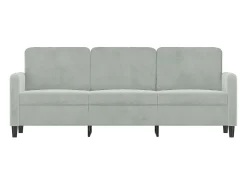Sofá* Sofá de 3 lugares 180 cm veludo cinzento-claro PT128424 Cinzento claro