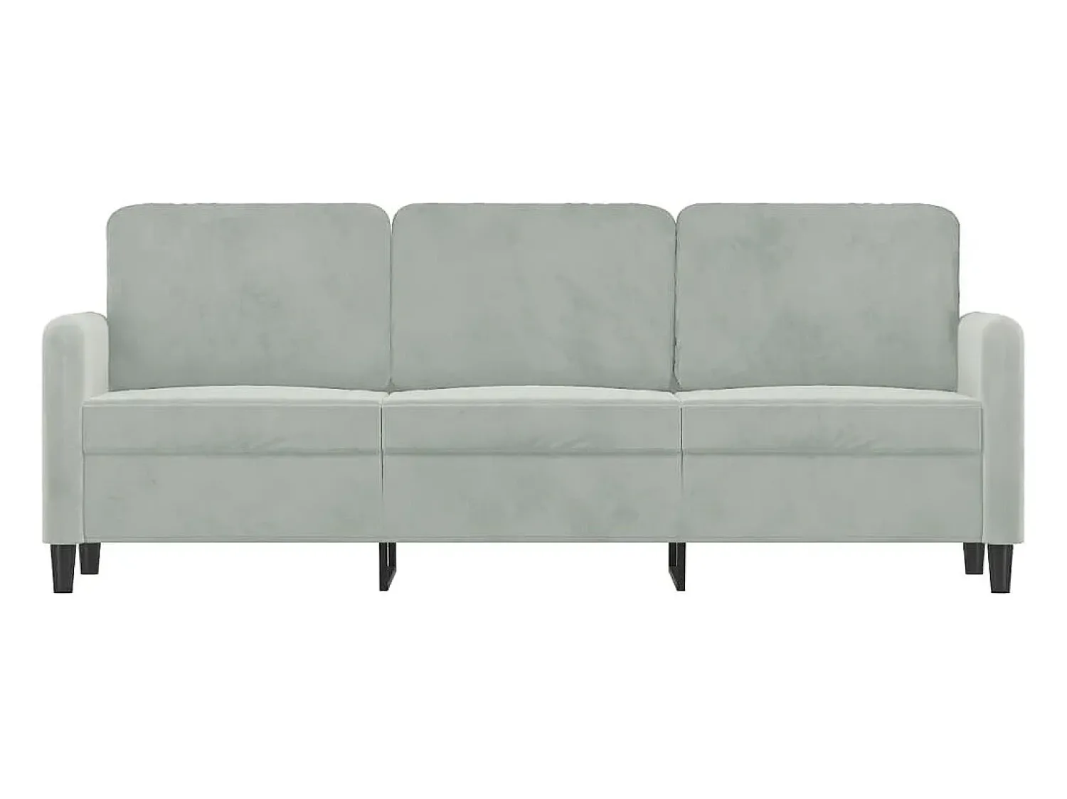 Sofá* Sofá de 3 lugares 180 cm veludo cinzento-claro PT128424 Cinzento claro