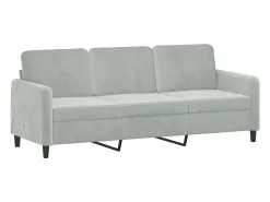 Sofá* Sofá de 3 lugares 180 cm veludo cinzento-claro PT128424 Cinzento claro