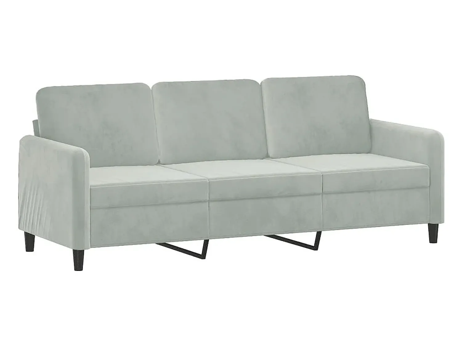 Sofá* Sofá de 3 lugares 180 cm veludo cinzento-claro PT128424 Cinzento claro