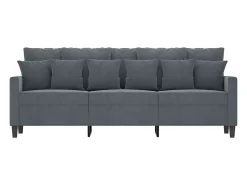 Sofá* Sofá de 3 lugares 180 cm veludo cinza-escuro PT421741 Cinzento