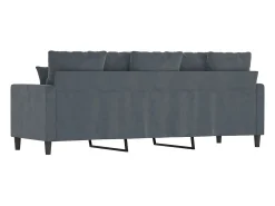 Sofá* Sofá de 3 lugares 180 cm veludo cinza-escuro PT421741 Cinzento