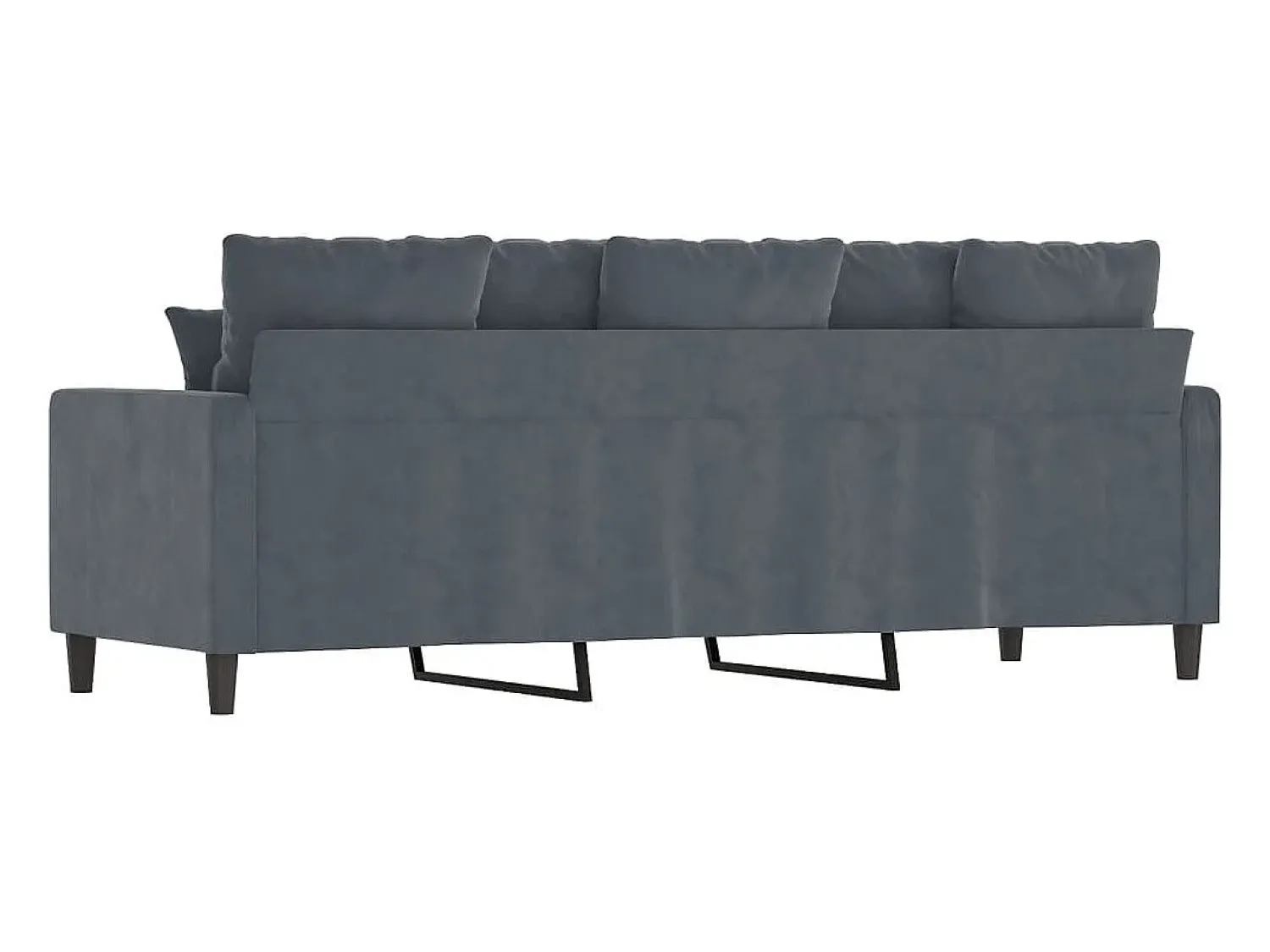 Sofá* Sofá de 3 lugares 180 cm veludo cinza-escuro PT421741 Cinzento