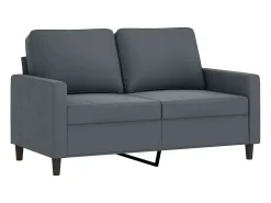 Sofá de 2 lugares 120 cm veludo cinza-escuro PT574981^ Sofá