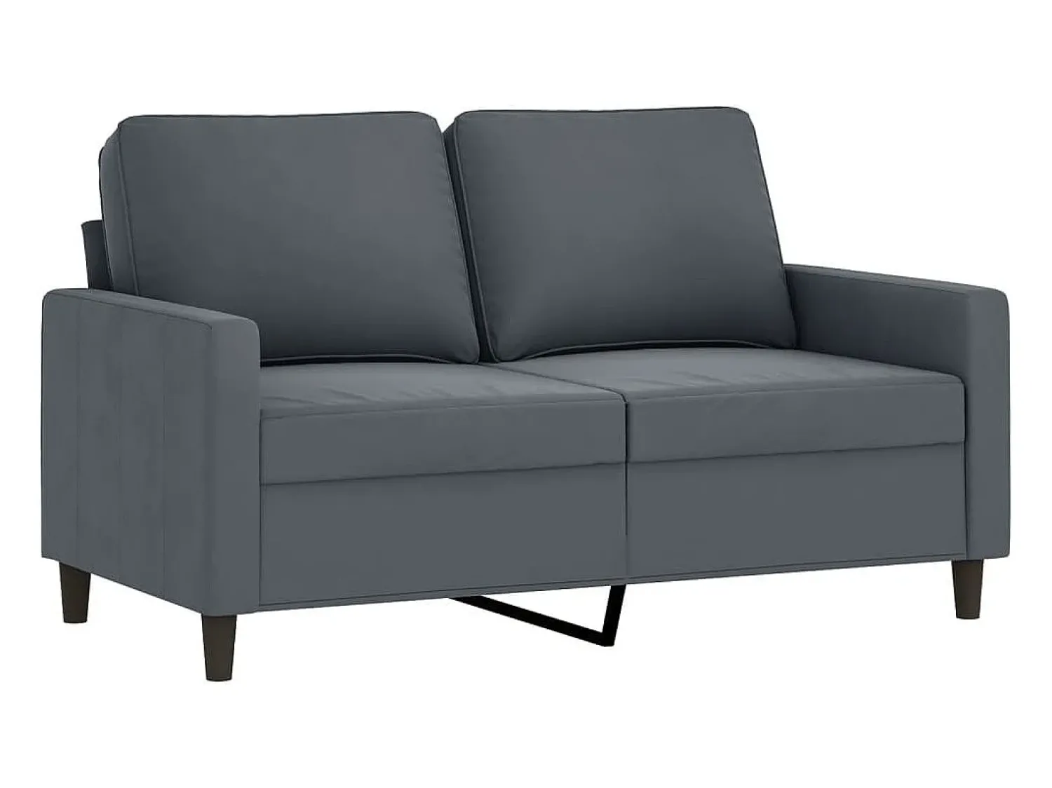 Sofá de 2 lugares 120 cm veludo cinza-escuro PT574981^ Sofá