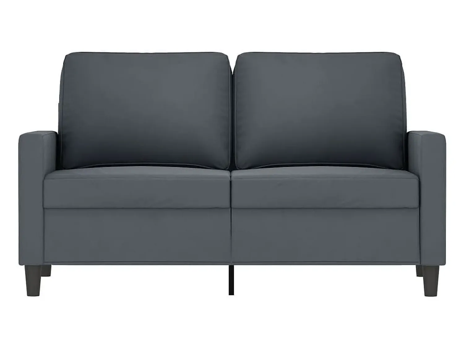 Sofá de 2 lugares 120 cm veludo cinza-escuro PT574981^ Sofá