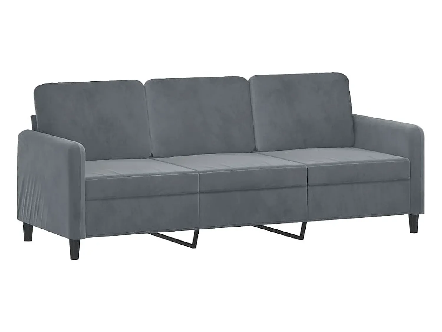 Hot Sofá de 3 lugares 180 cm veludo cinza-escuro PT624646 Cinzento
