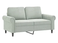 Sofá* Sofá de 2 lugares 120 cm veludo cinzento-claro PT281313 Cinzento claro
