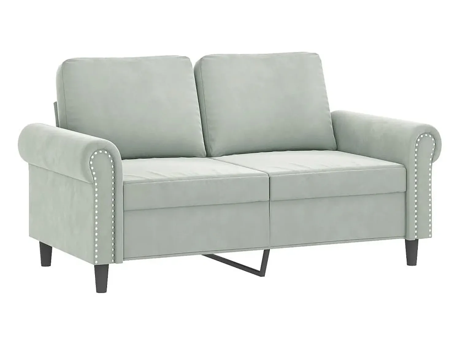 Sofá* Sofá de 2 lugares 120 cm veludo cinzento-claro PT281313 Cinzento claro
