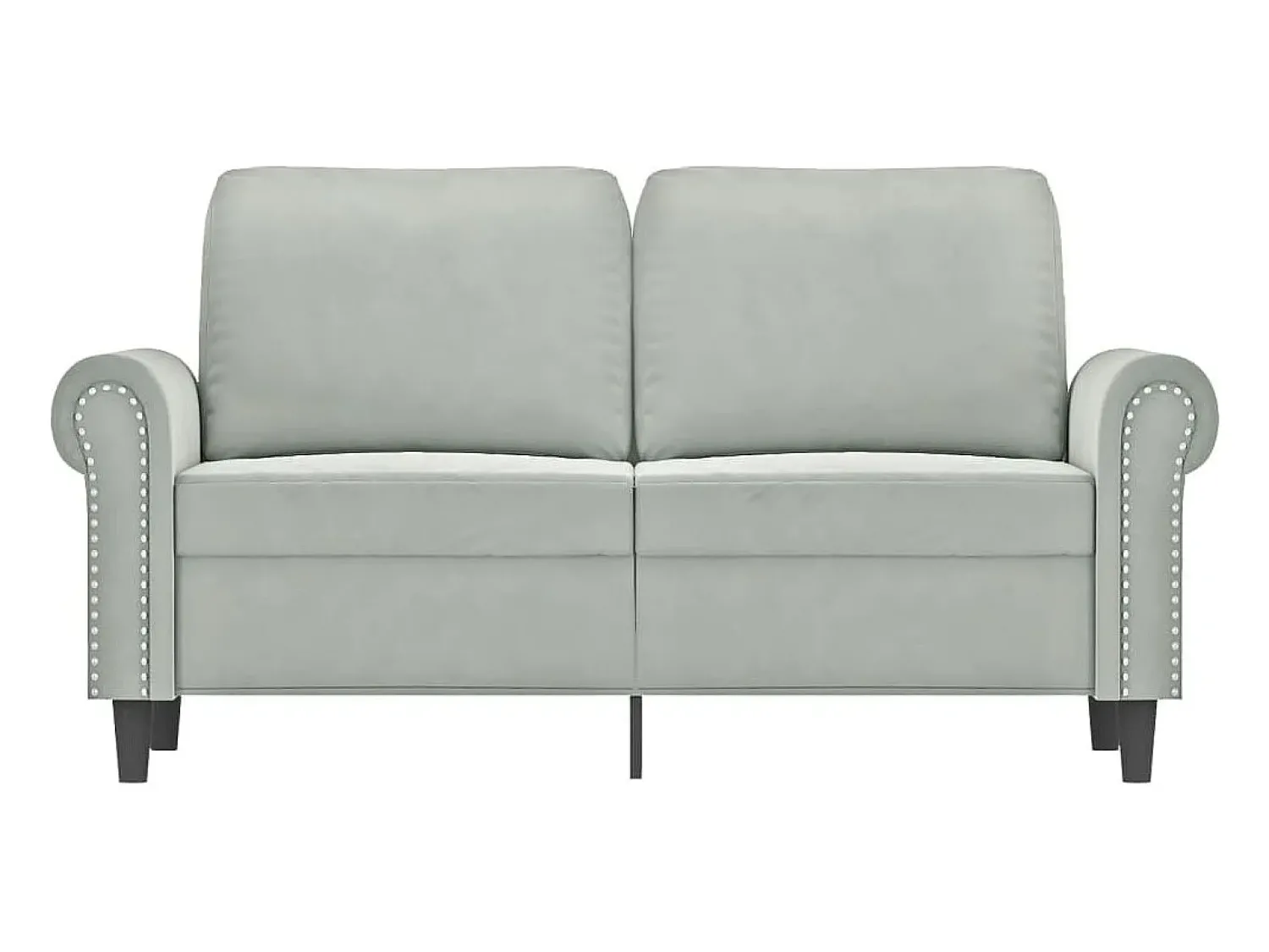 Sofá* Sofá de 2 lugares 120 cm veludo cinzento-claro PT281313 Cinzento claro